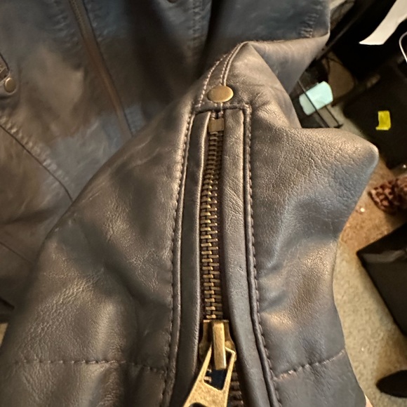 TCEC FAUX LEATHER MOTO JACKET- XL- Gray- NWOT - Picture 3 of 3